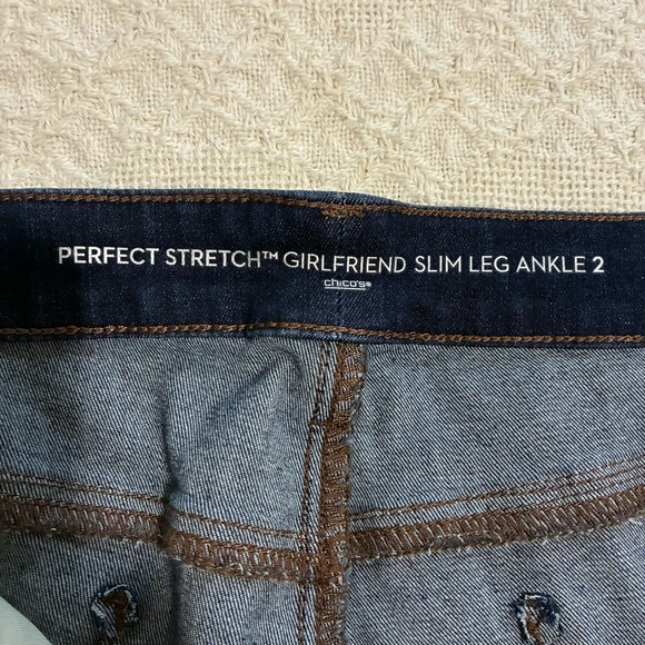 Chico’s Blue Jeans Sz 2 (12) Embellished Bling Sequins Jewels Festive Holiday - Picture 10 of 11